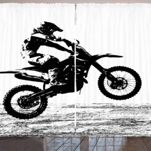 Rideau Moto Cross<br> en Noir & Blanc Antre du Motard