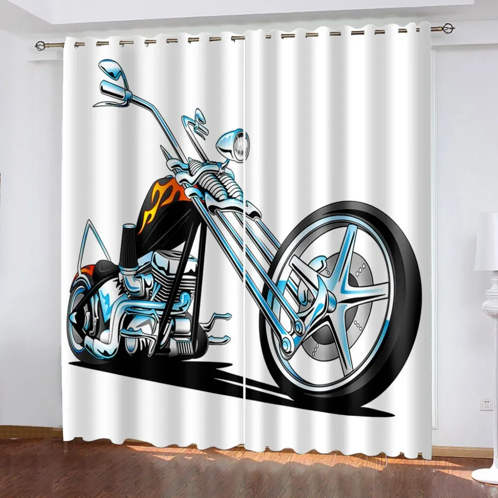 Rideau Moto Peinture Enflammée Antre du Motard