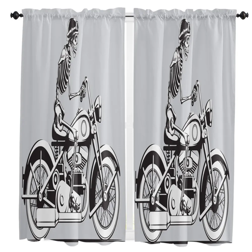 Rideau Moto Squelette Biker Antre du Motard