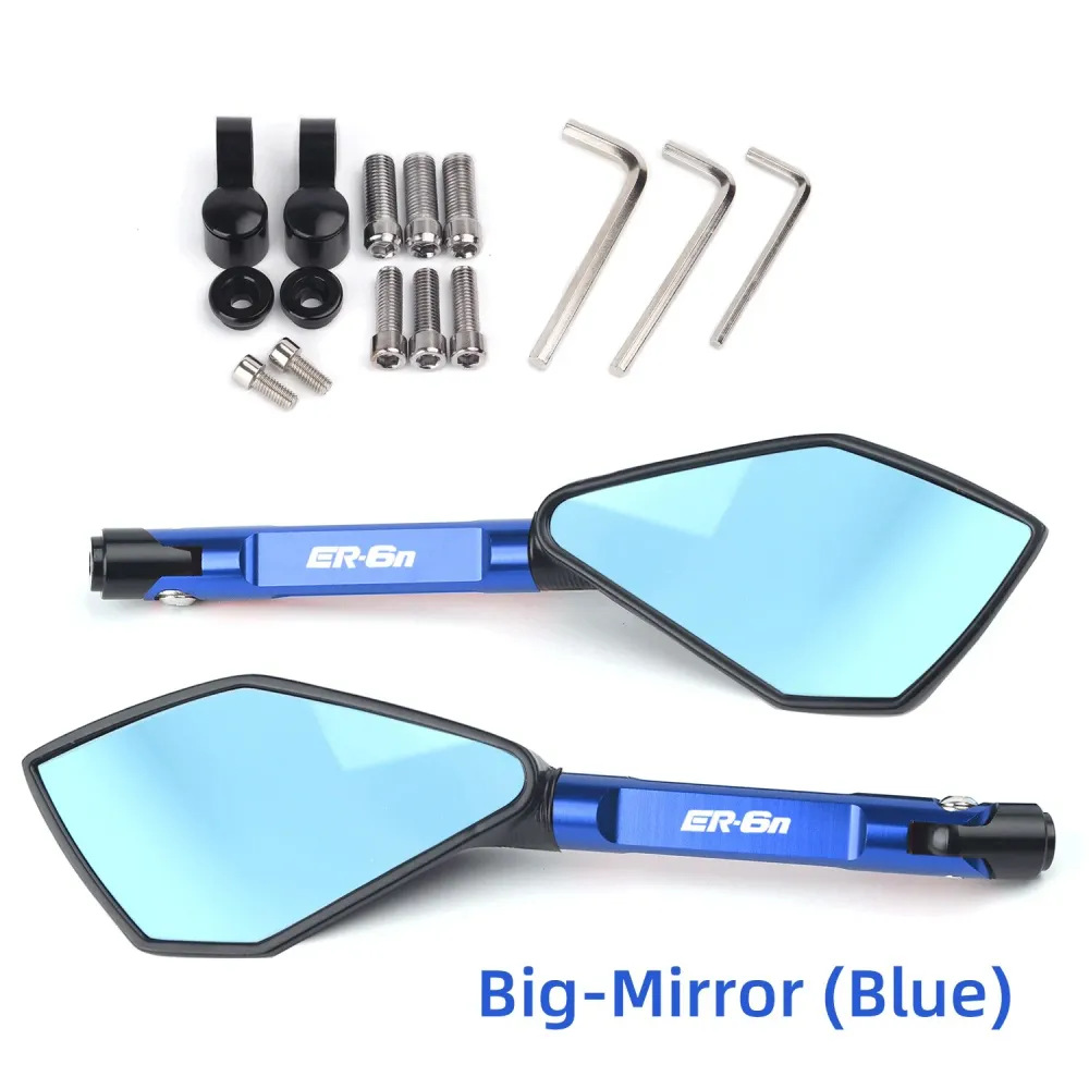 Rétroviseur Moto ER6N en Aluminium Bleu Antre du Motard