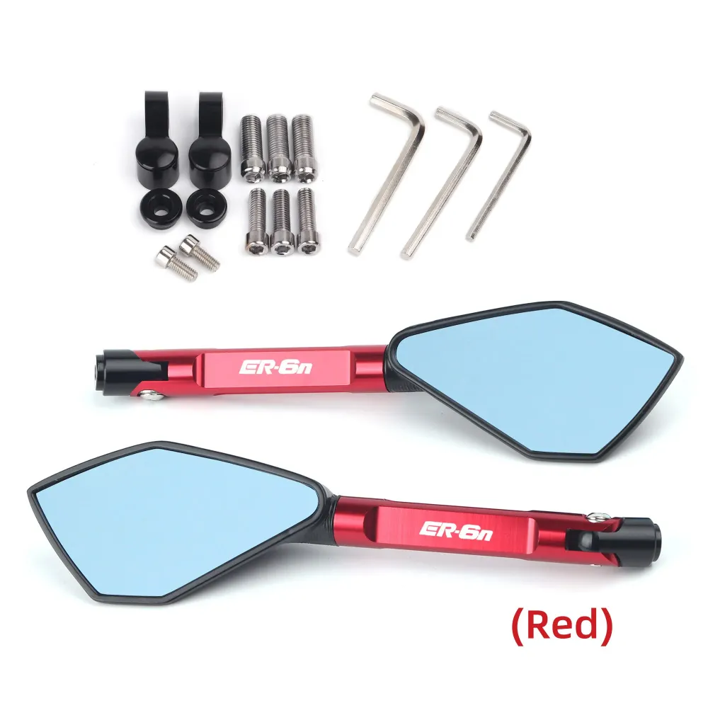 Rétroviseur Moto ER6N en Aluminium Rouge Antre du Motard