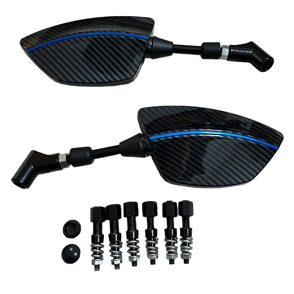 Rétroviseur Moto ER6N Aspect Carbon Bleu Antre du Motard