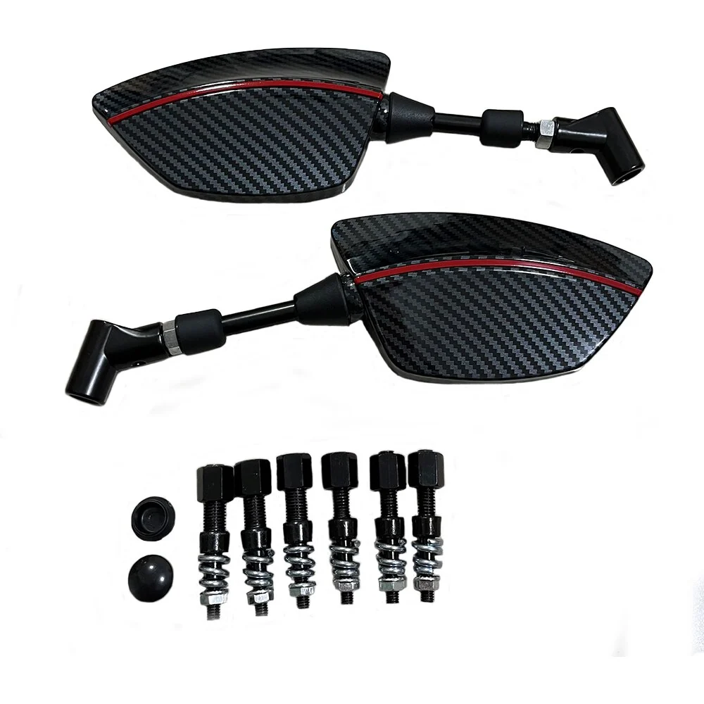 Rétroviseur Moto ER6N Aspect Carbon Rouge Antre du Motard