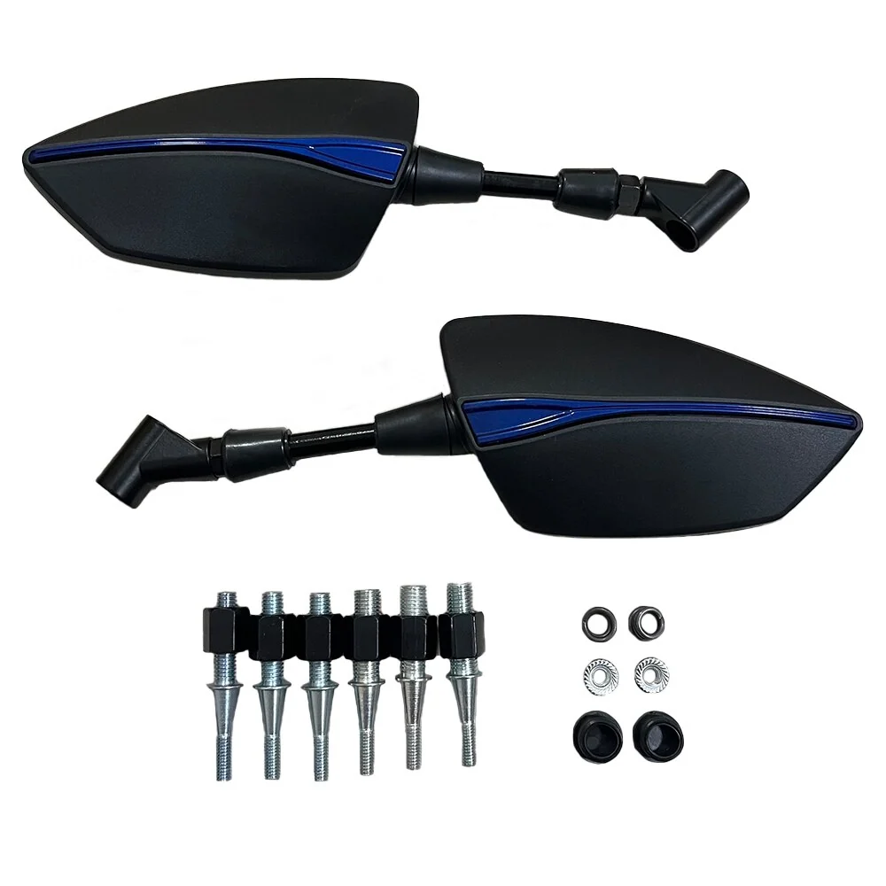 Rétroviseur Moto ER6N Mat Noir et Bleu Antre du Motard