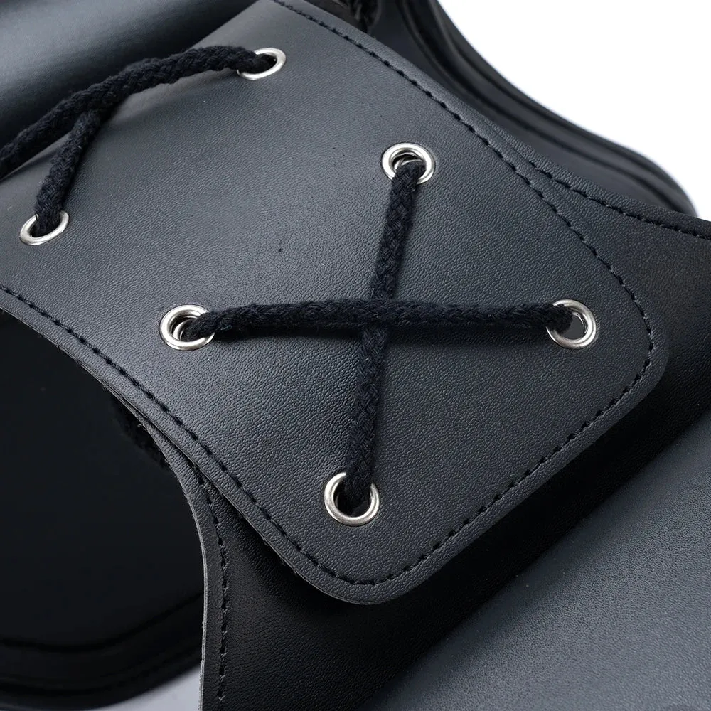 Sacoche cavalière latéral en cuir pour moto Antre du Motard