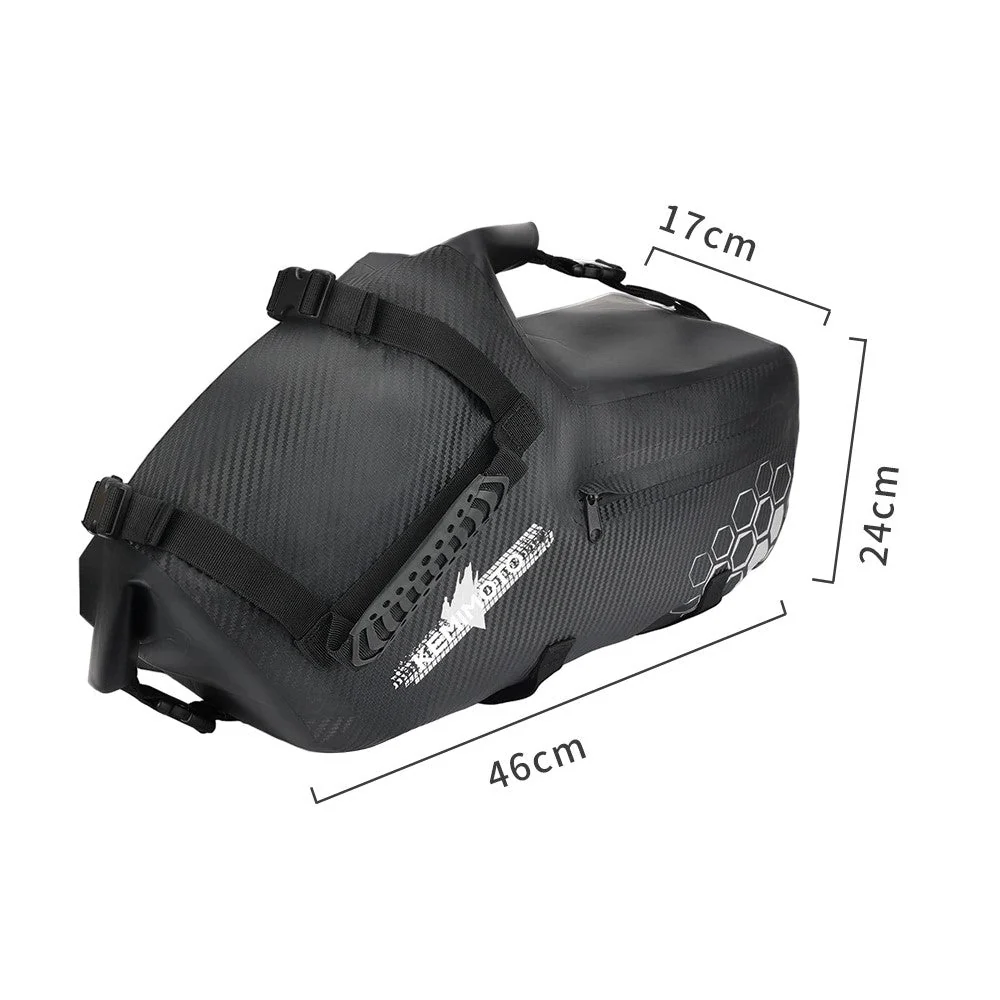 Sacoche cavalière latéral pour moto étanches en cuir 28L Antre du Motard