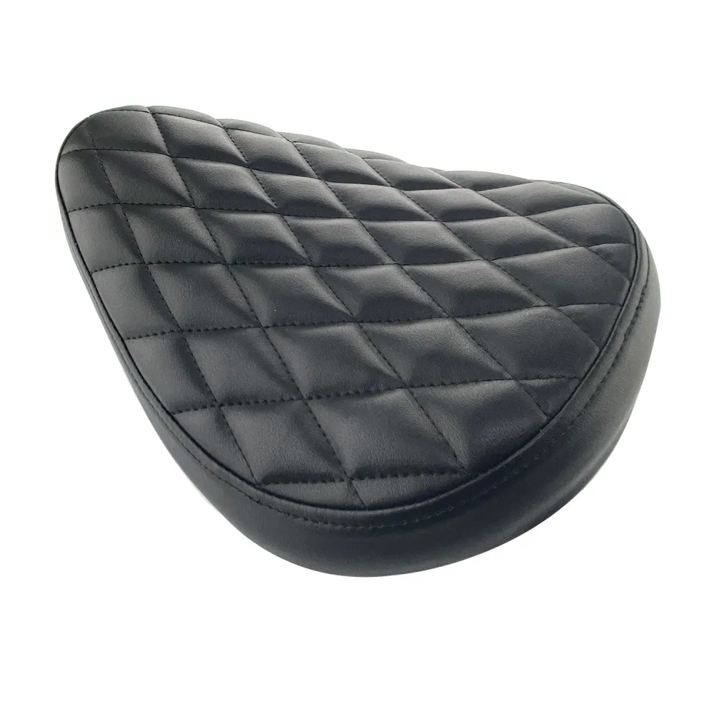 Selle de moto bobber en cuir noir Antre du Motard