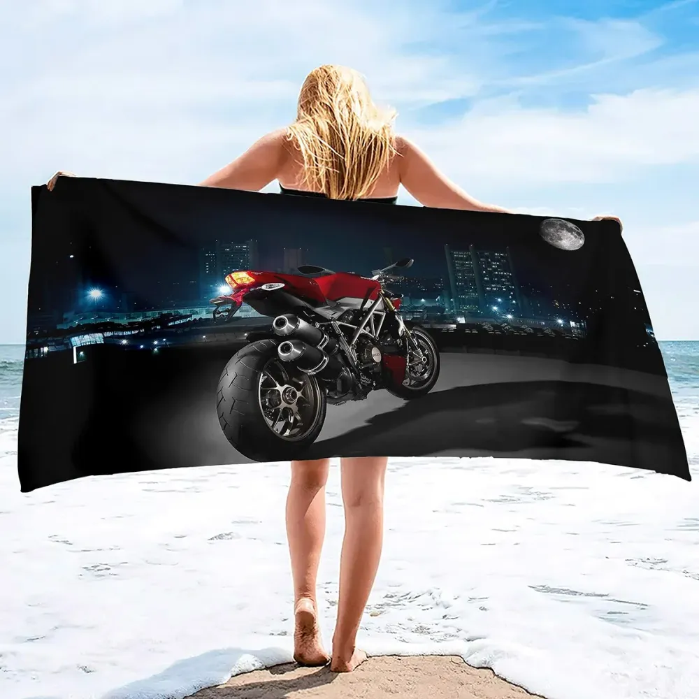 Serviette de Plage Moto Cliché Nocturne Antre du Motard
