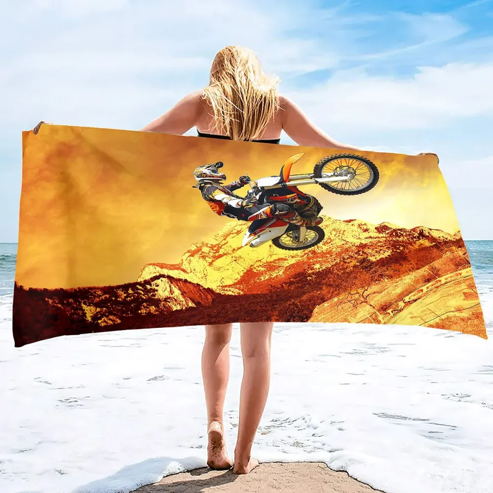Serviette de Plage Moto Cross en Montagne Antre du Motard