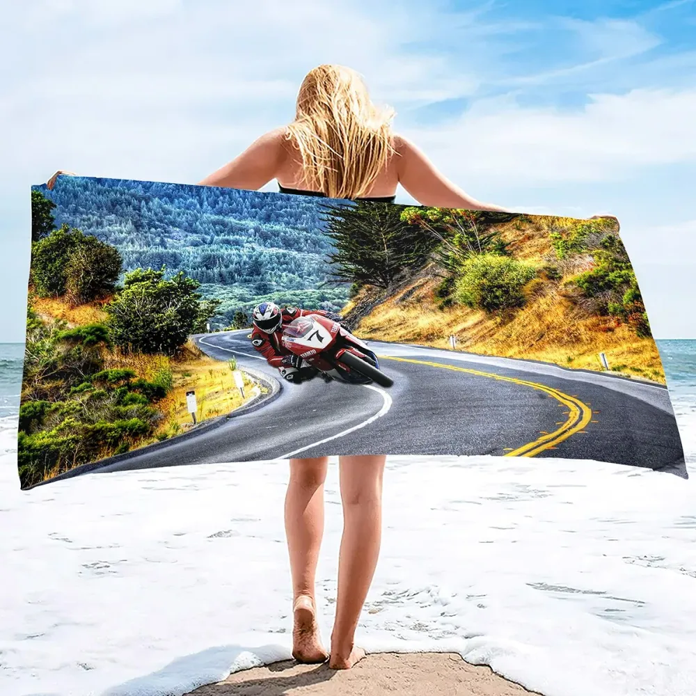 Serviette de Plage Moto Genou Posé Antre du Motard