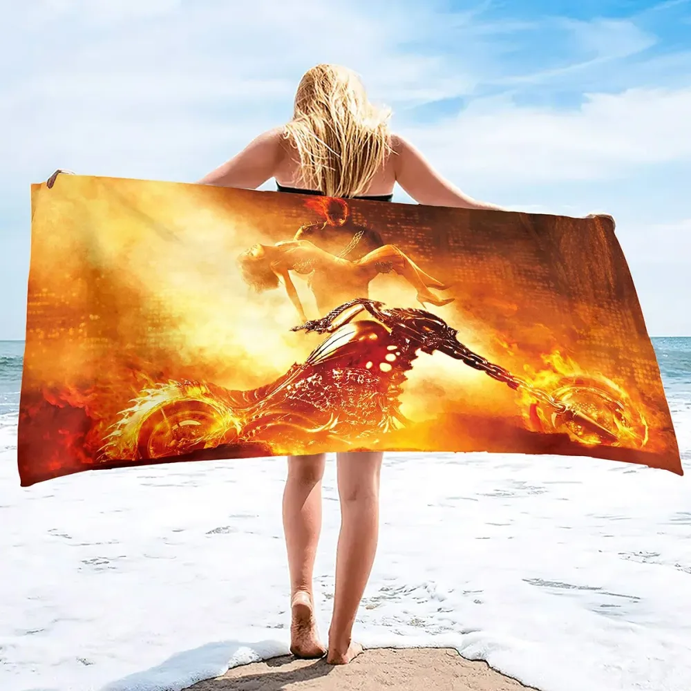 Serviette de Plage Moto Ghost Rider Antre du Motard