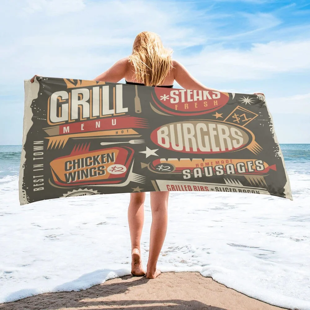 Serviette de Plage Moto Grill Steaks & Burgers Antre du Motard