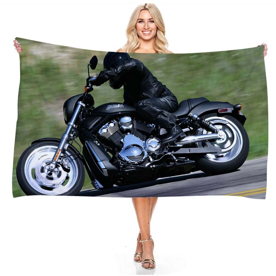 Serviette de Plage Moto Harley Custom Antre du Motard