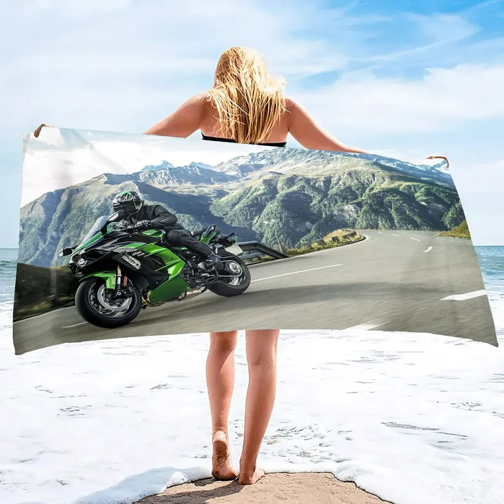 Serviette de Plage Moto Route Sinueuse Antre du Motard