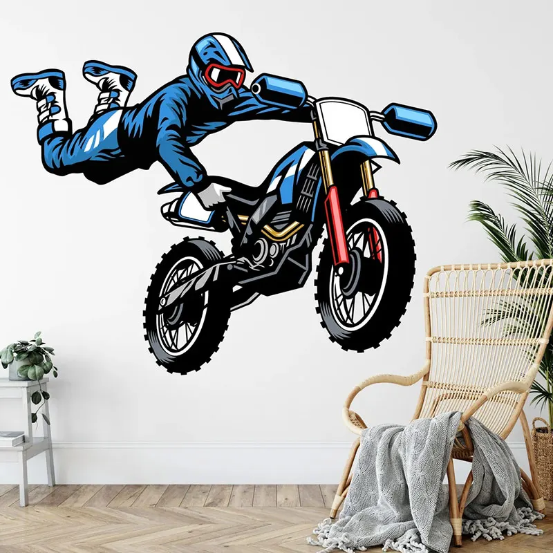 Sticker Mural Moto Cross Figure érienne Antre du Motard