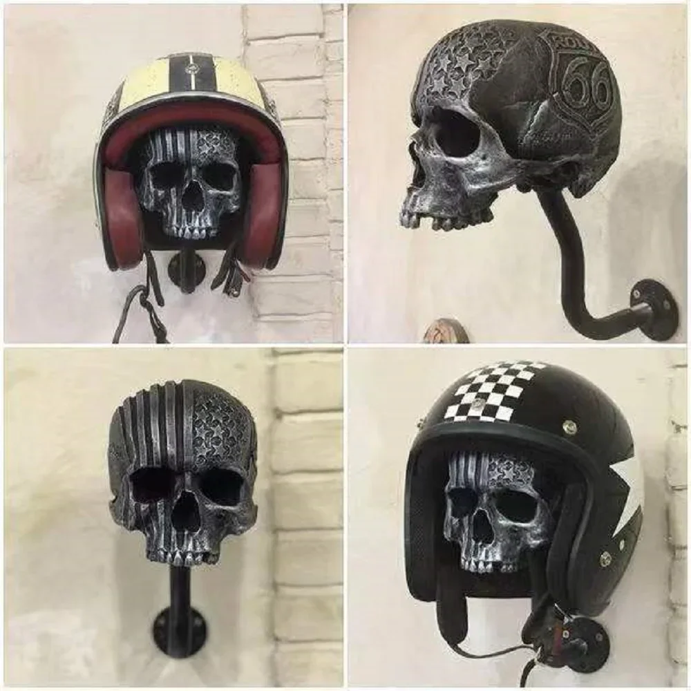 Support Porte Casque Moto Crâne Antre du Motard