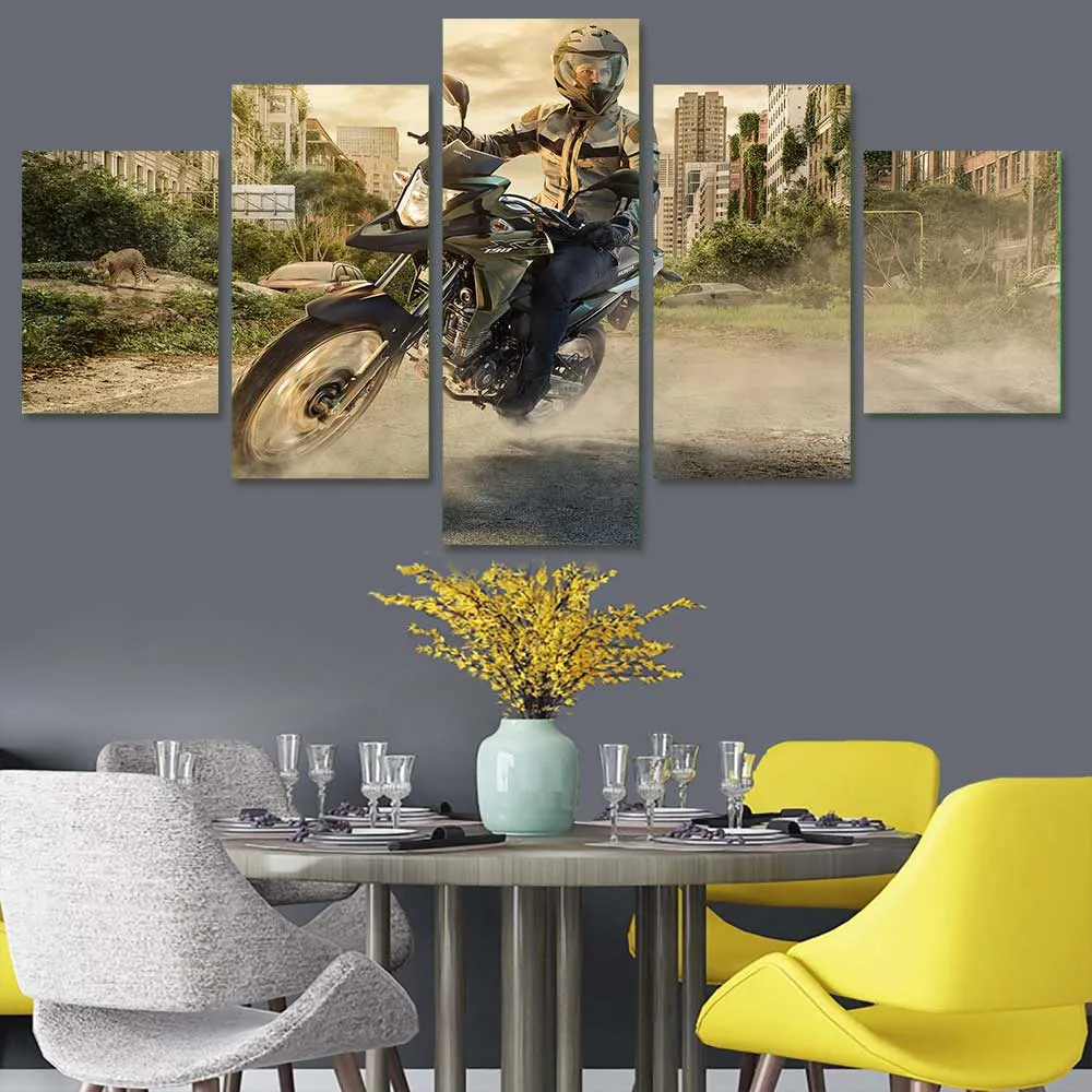 Tableau Moto Cross Trainée de Fumée Antre du Motard