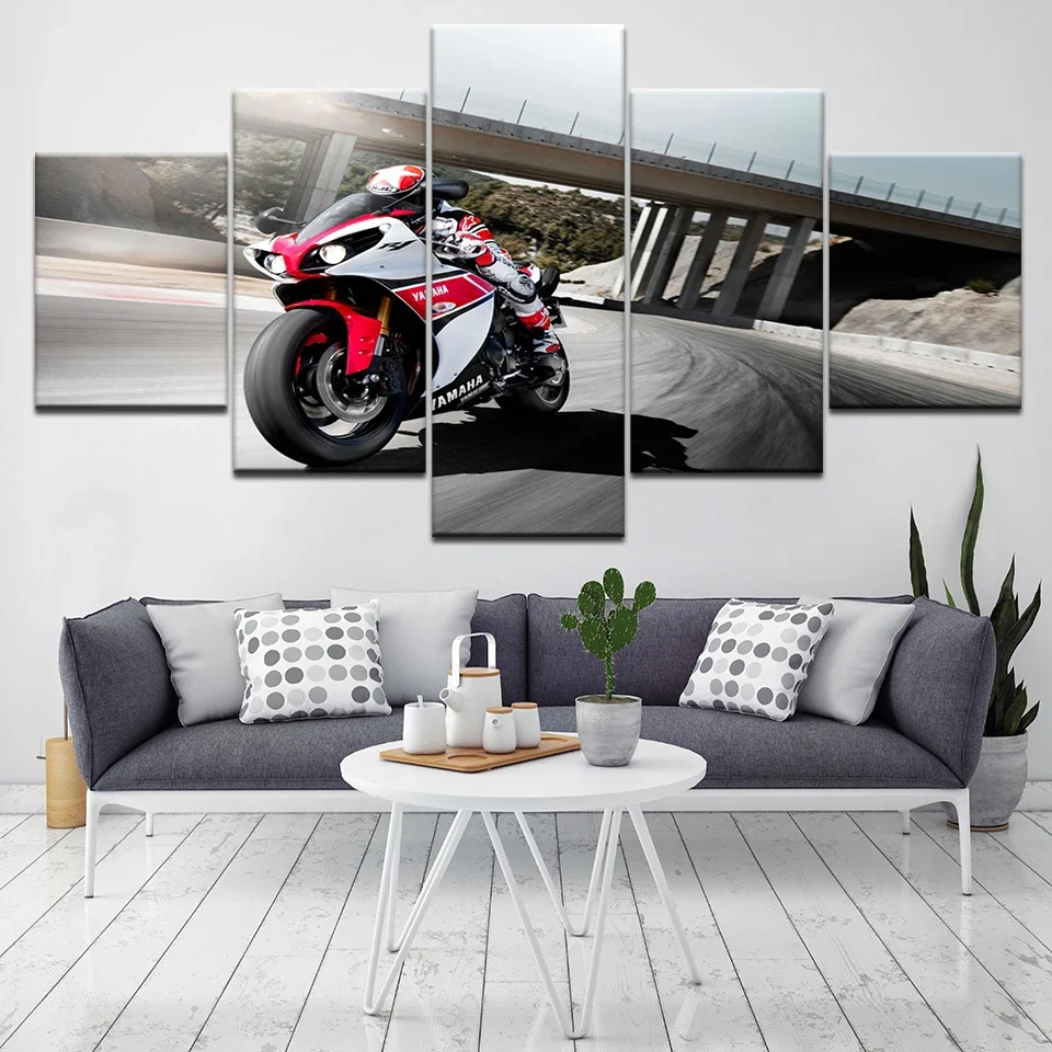 Tableau Moto - Sportive Yamaha R1 Rouge Antre du Motard