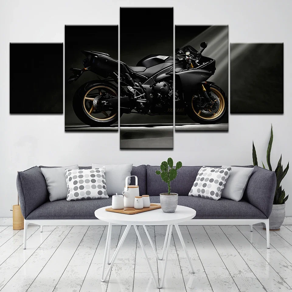 Tableau Moto - Yamaha R1 Noire Antre du Motard