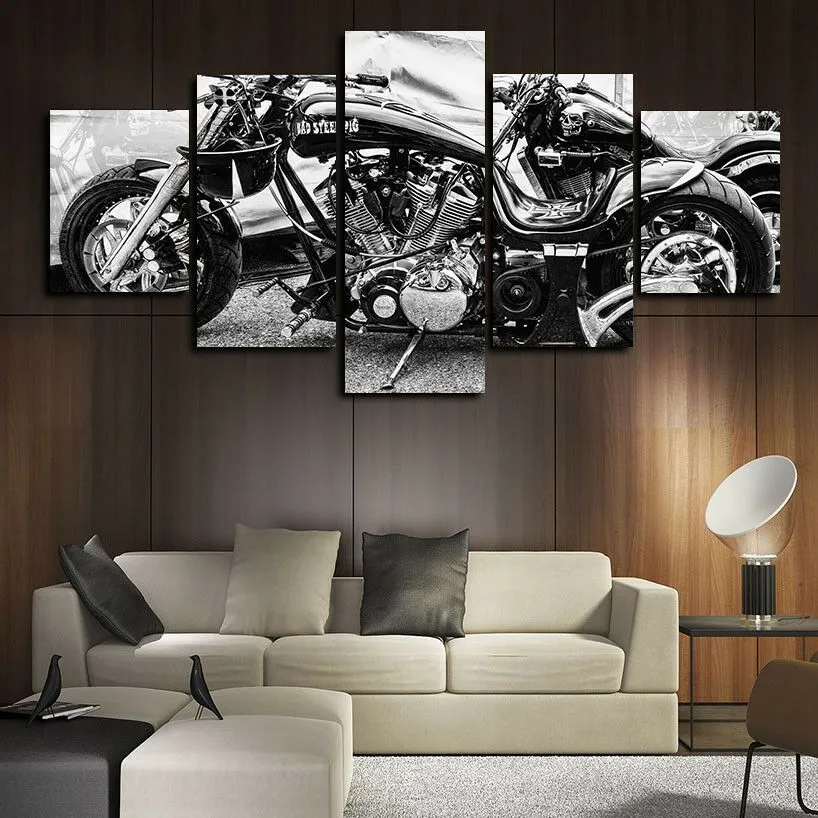 Tableau moto Noir et Blanc Antre du Motard