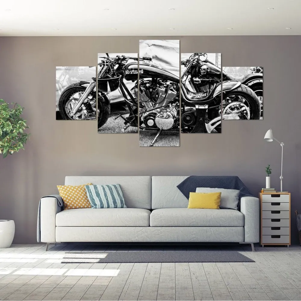 Tableau moto Noir et Blanc Antre du Motard