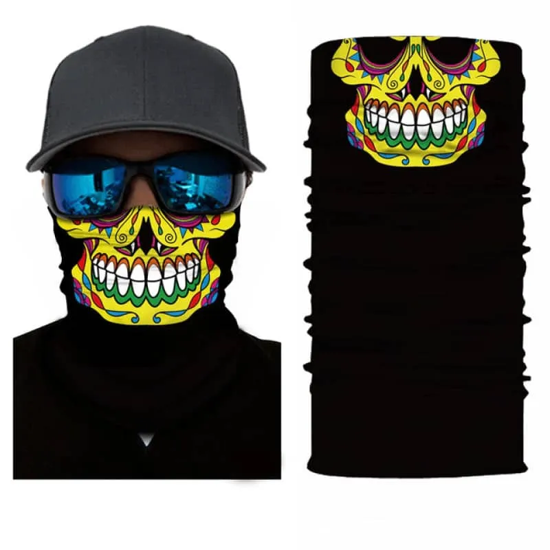 Tour de Cou Moto Skull Jaune Antre du Motard