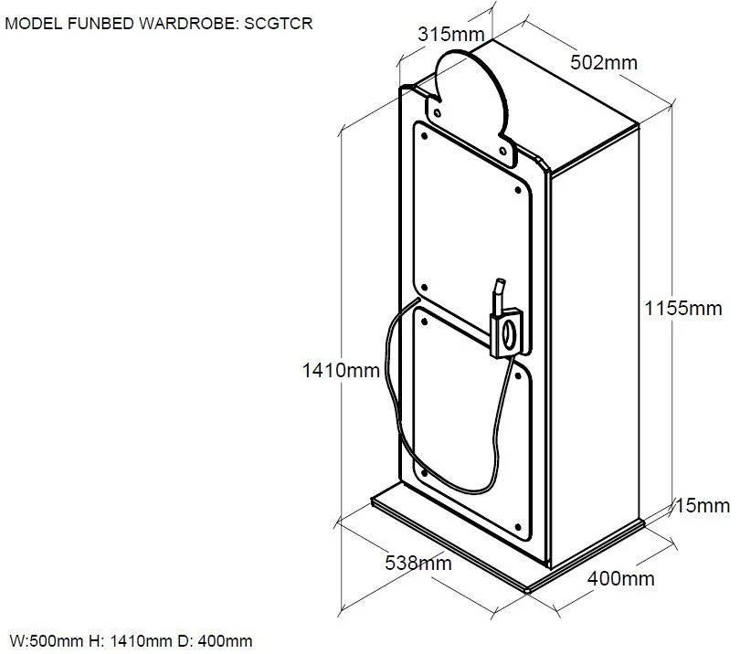 Armoire GAS PUMP Rouge Pour Lit Voiture