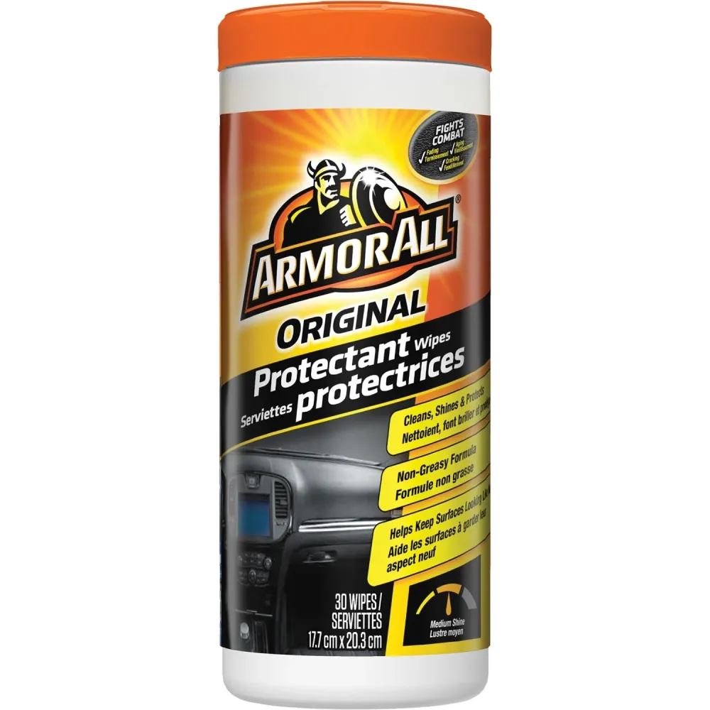 ArmorAll - Boite de 30 Lingettes, Protecteur d'interieur pour Voiture, Protège des Rayons UV
