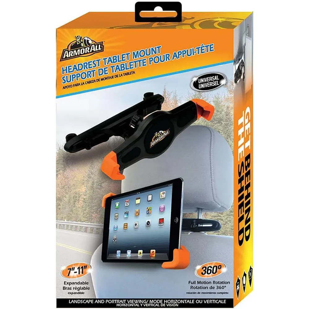 ArmorAll - Support Universel pour Tablette pour Appui-Tête de Voiture, Noir