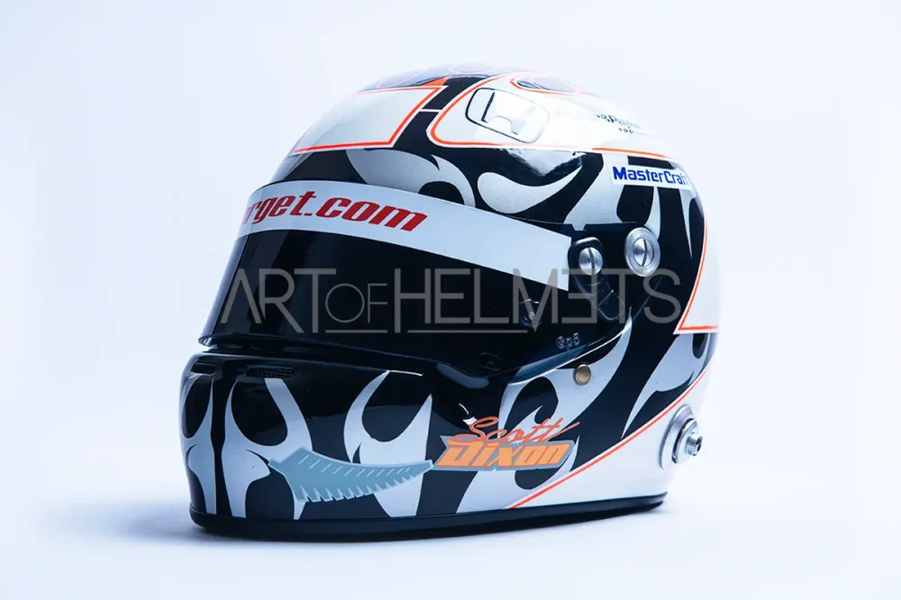 Casque de réplique pleine grandeur 1:1 de la voiture Indy de Scott Dixon des 500 milles d'Indianapolis de 2008 Art of Helmets