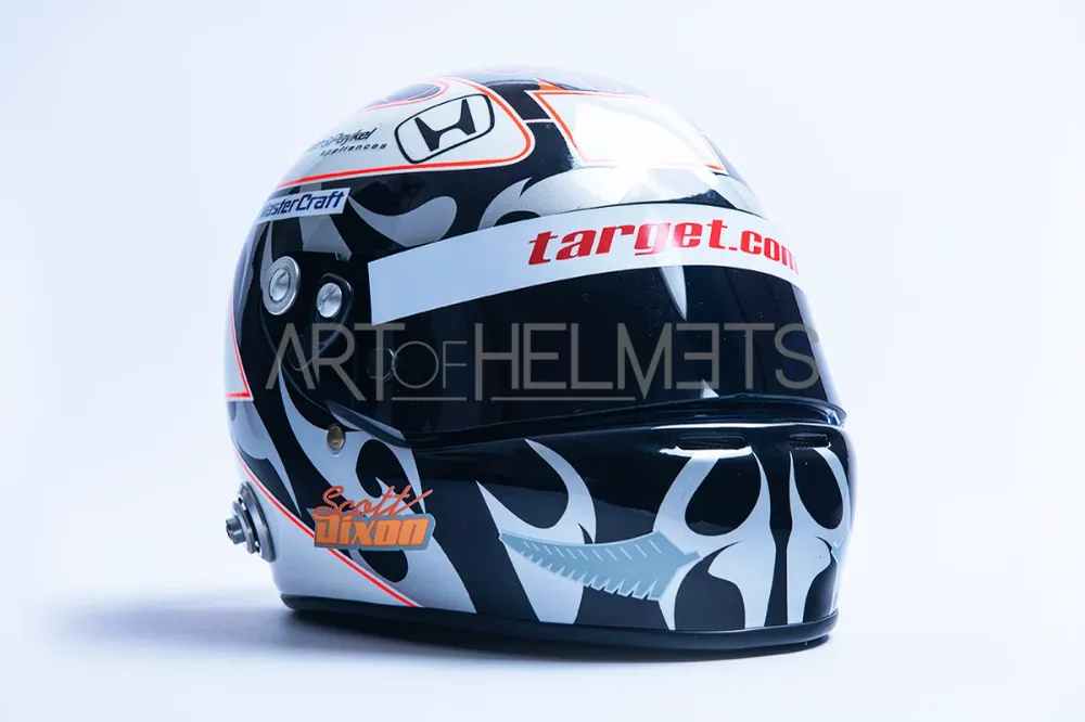 Casque de réplique pleine grandeur 1:1 de la voiture Indy de Scott Dixon des 500 milles d'Indianapolis de 2008 Art of Helmets