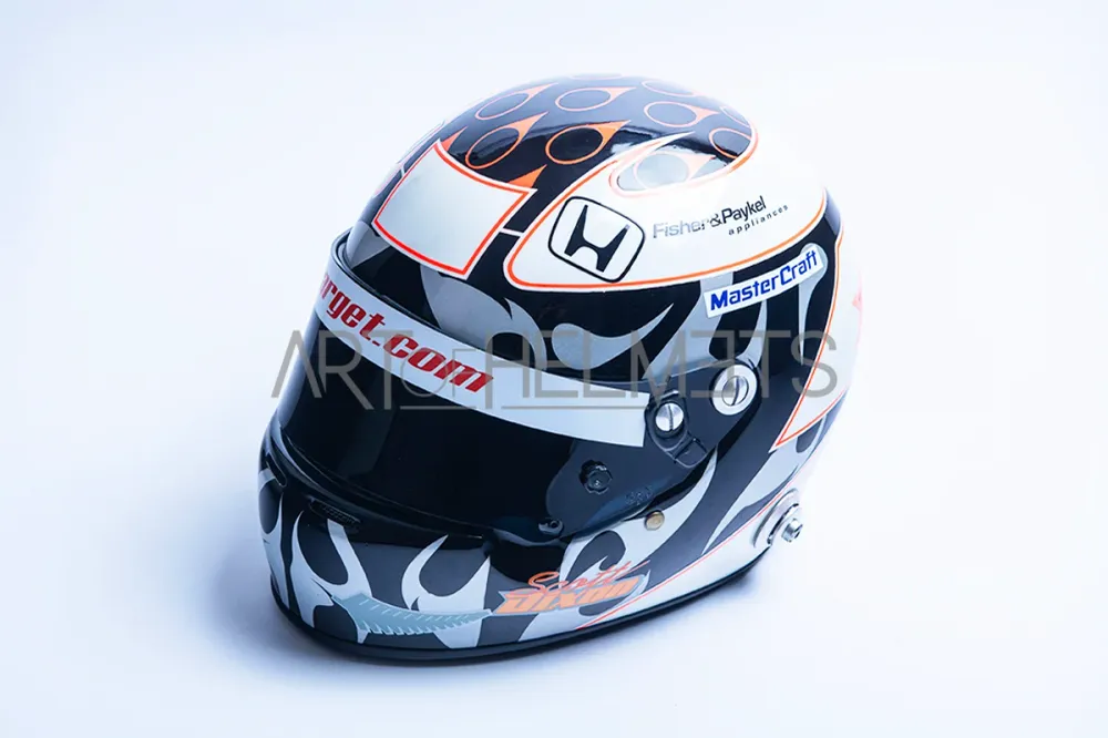 Casque de réplique pleine grandeur 1:1 de la voiture Indy de Scott Dixon des 500 milles d'Indianapolis de 2008 Art of Helmets