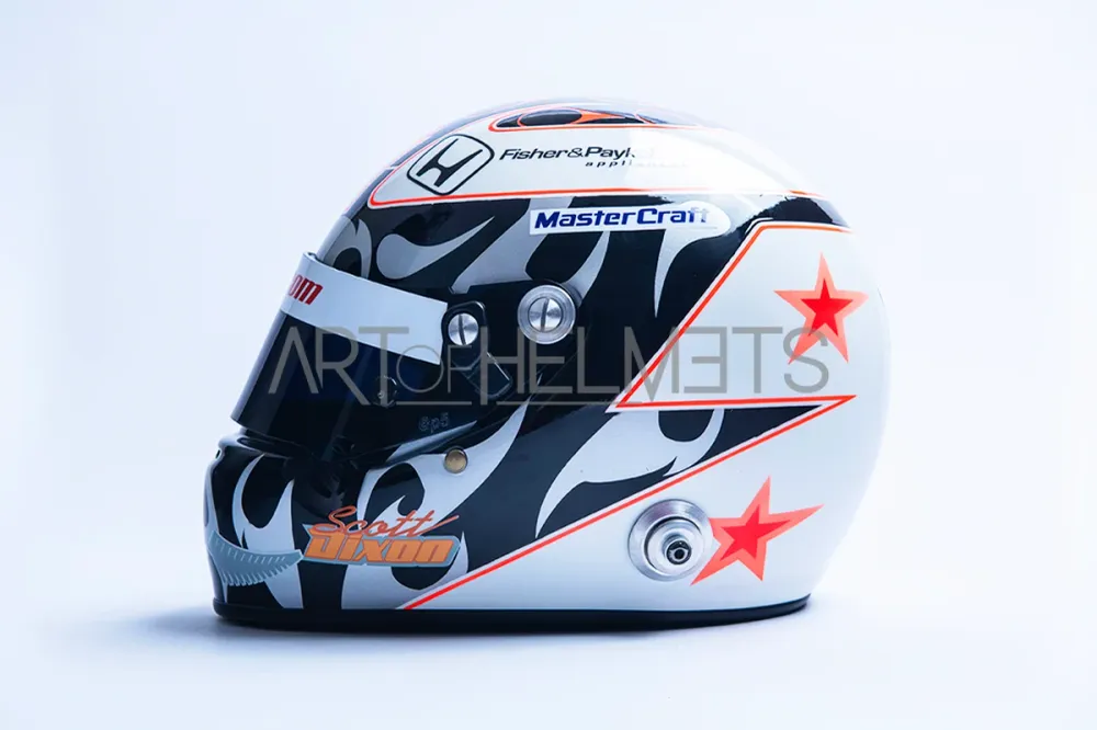 Casque de réplique pleine grandeur 1:1 de la voiture Indy de Scott Dixon des 500 milles d'Indianapolis de 2008 Art of Helmets