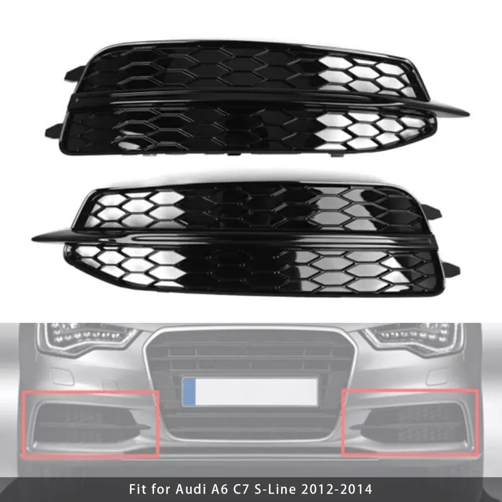 Audi A6 C7 S-Line 2012-2014 2X Grilles de phares antibrouillard pour pare-chocs avant de voiture 4G0807681D 4G0807682D