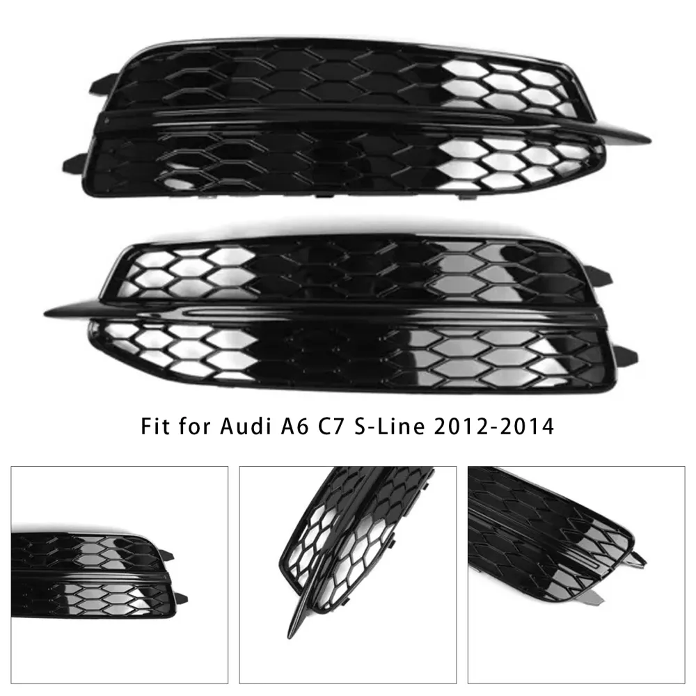 Audi A6 C7 S-Line 2012-2014 2X Grilles de phares antibrouillard pour pare-chocs avant de voiture 4G0807681D 4G0807682D