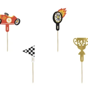 Auto / Voiture de course Muffin Picker, Décoration de muffin, pack de 4