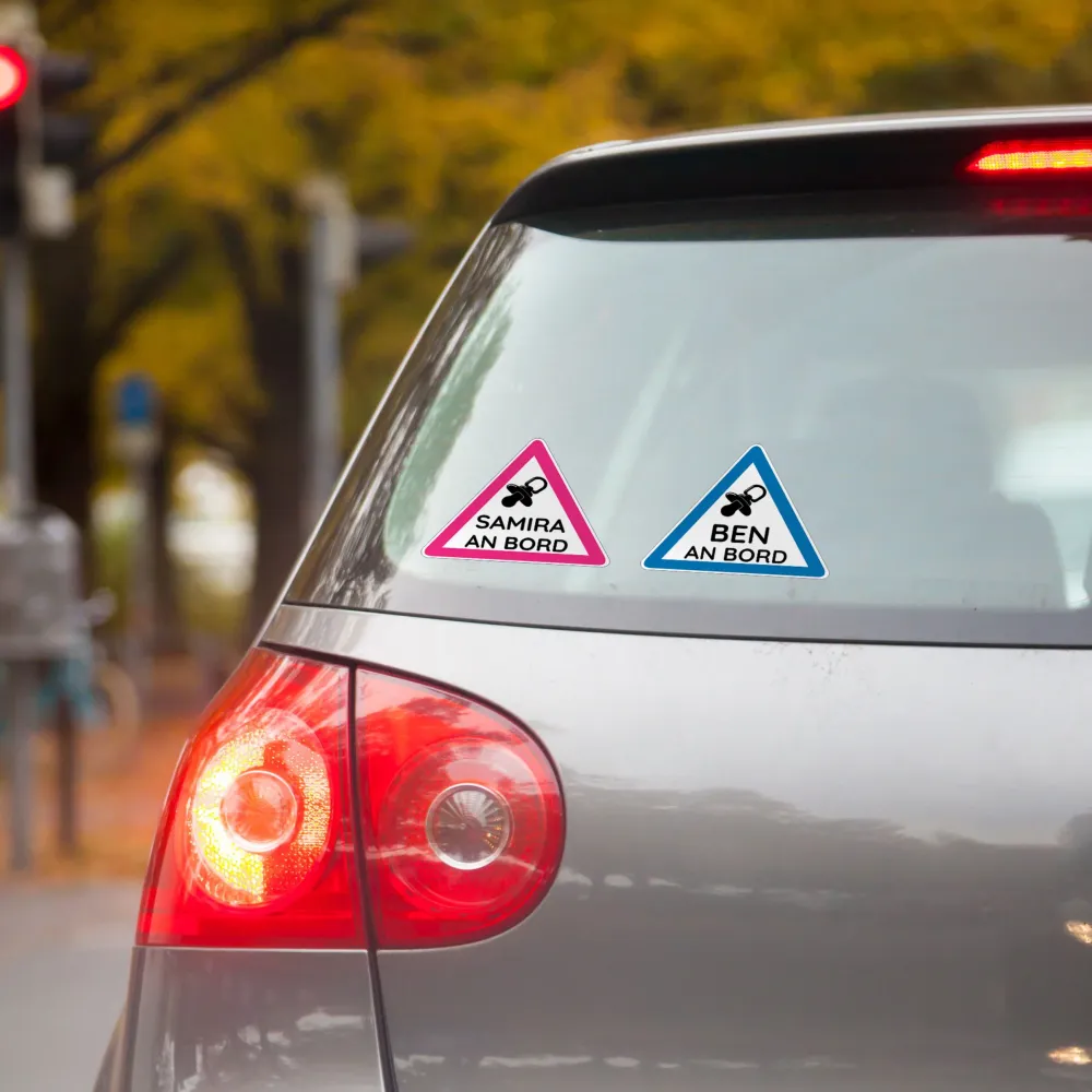 Autocollants de voiture personnalisés Bébé à bord (4 pièces 2x 120 mm 2x 45 mm)