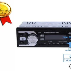 TD® Autoradio Affichage d'écran LCD Sans fil Voiture Bluetooth MP3 FM stéréo récepteur audio Mains libres 1233 UE Plug