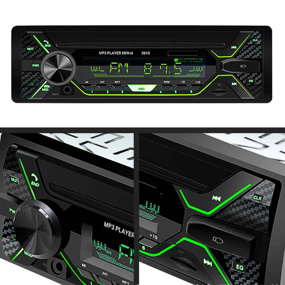 Autoradio bluetooth 60wx4 12V bluetooth radio FM stéréo lecteur mp3 fonction mains libres appels téléphoniques radio voitu...