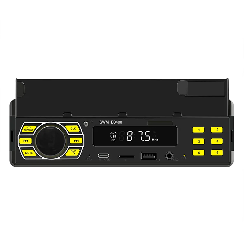 Autoradio bluetooth pour voiture lecteur mp3 multifonctions clé usb carte mémoire de haute qualité autoradio récepteur noir