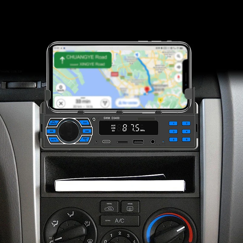Autoradio bluetooth pour voiture lecteur mp3 multifonctions clé usb carte mémoire de haute qualité autoradio récepteur noir