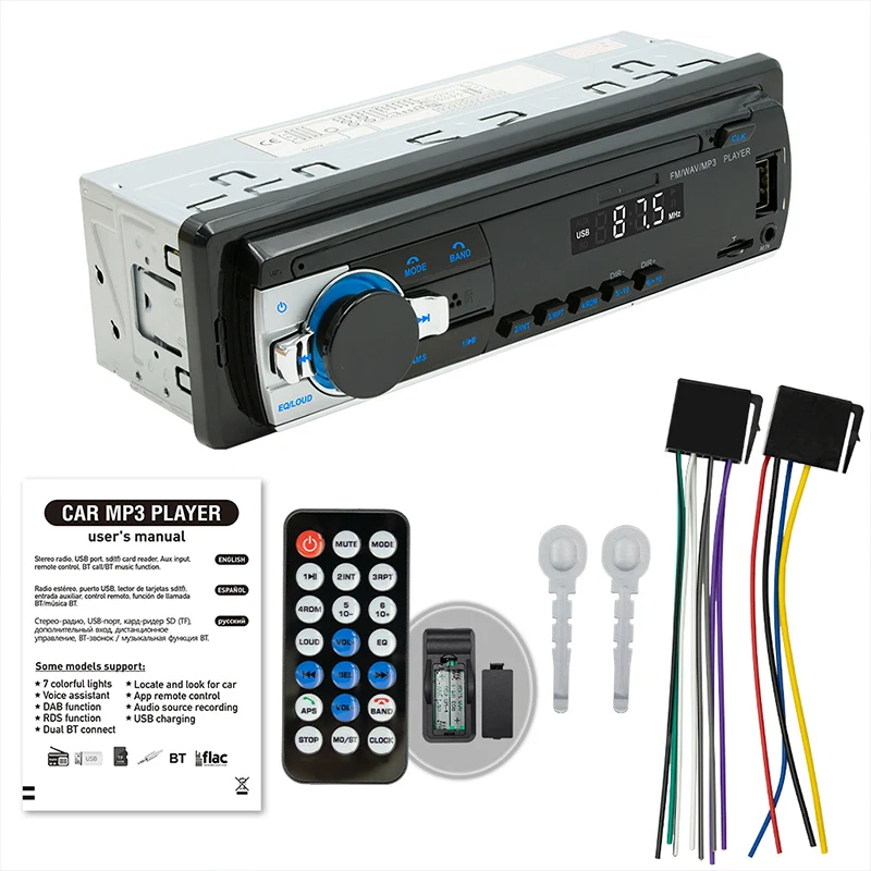 Autoradio bluetooth voiture USB plug- radio smart bluetooth music car mp3 player black car radio receiver music lovers