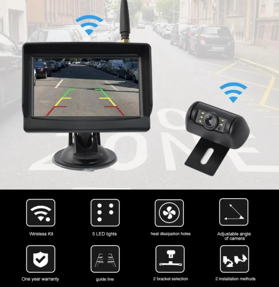 Set de caméras de recul sans fil | Voiture | Caravane | SUV | Universel | 10M Avison