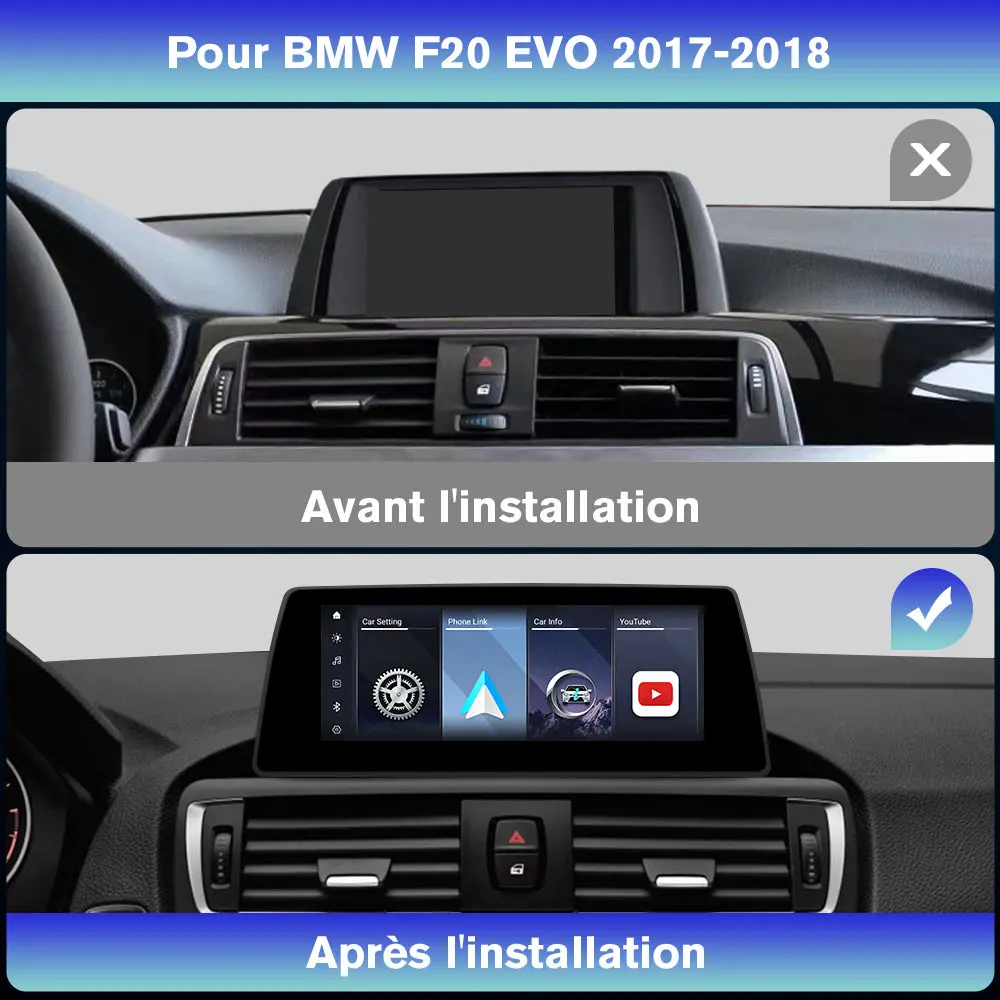 AWESAFE 10,25 Pouces Autoradio Carplay sans Fil Android Auto pour BMW F20 2017-2018 Année avec EVO System,Récepteur Radio...