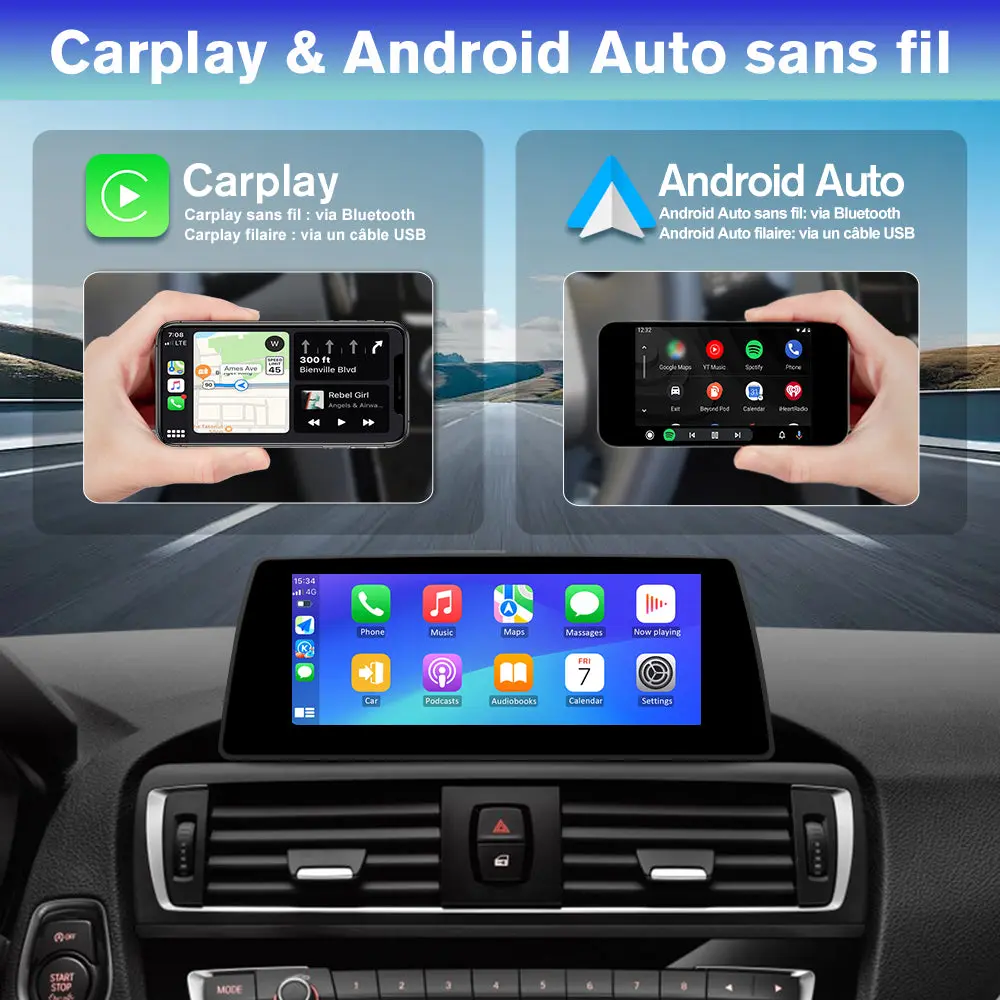 AWESAFE 10,25 Pouces Autoradio Carplay sans Fil Android Auto pour BMW F20 2017-2018 Année avec EVO System,Récepteur Radio...