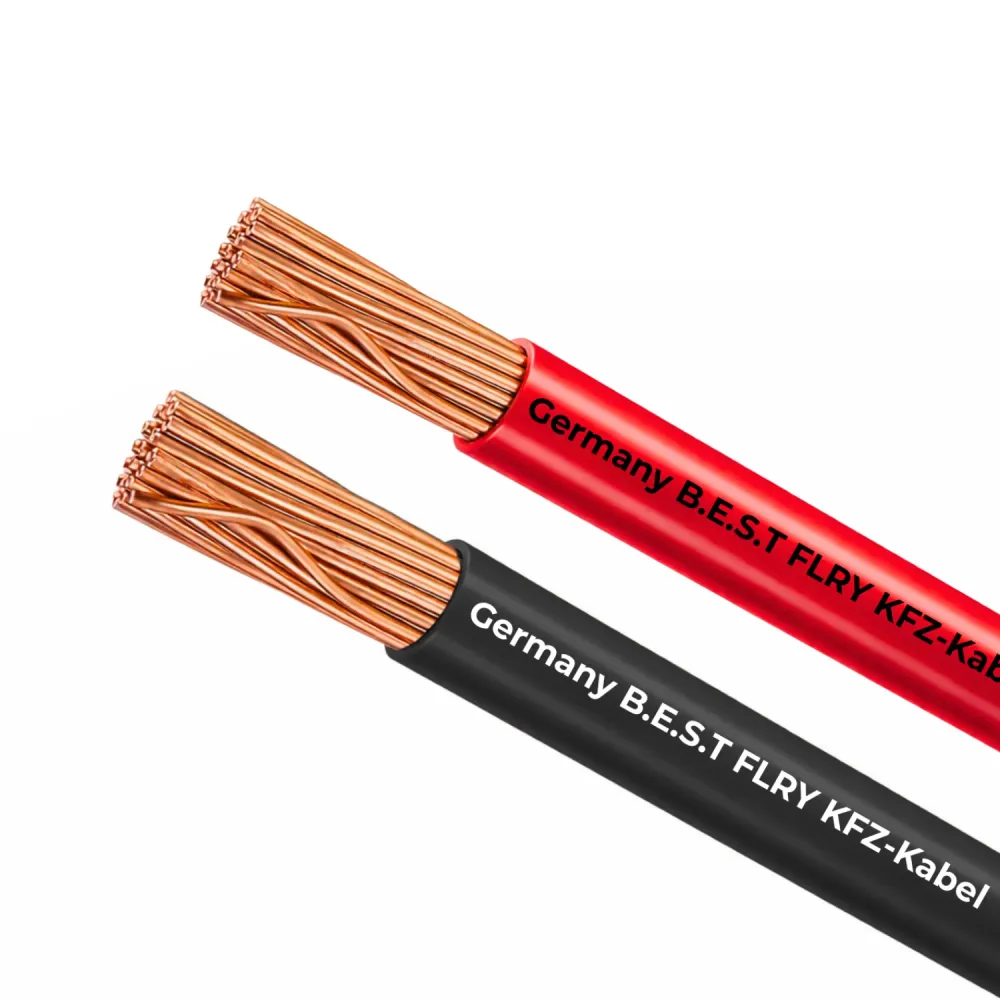 Câble automobile 0,75-6,00mm² 5-20m Rouge/Noir FLRY-B SET 100% Cuivre plein – Câble automobile en anneau – Câble d'aliment...