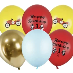 Ballons voiture / voiture de course, pack de 6