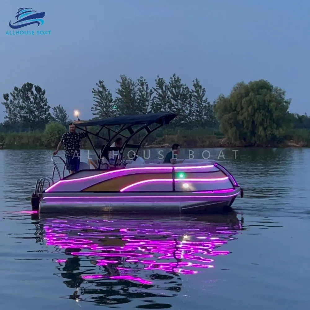 Bateau ponton électrique de luxe 17 pieds aluminium
