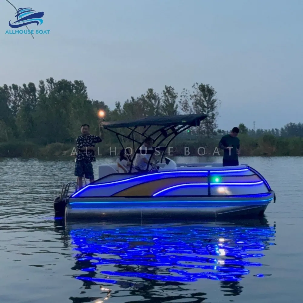Bateau ponton électrique de luxe 17 pieds aluminium