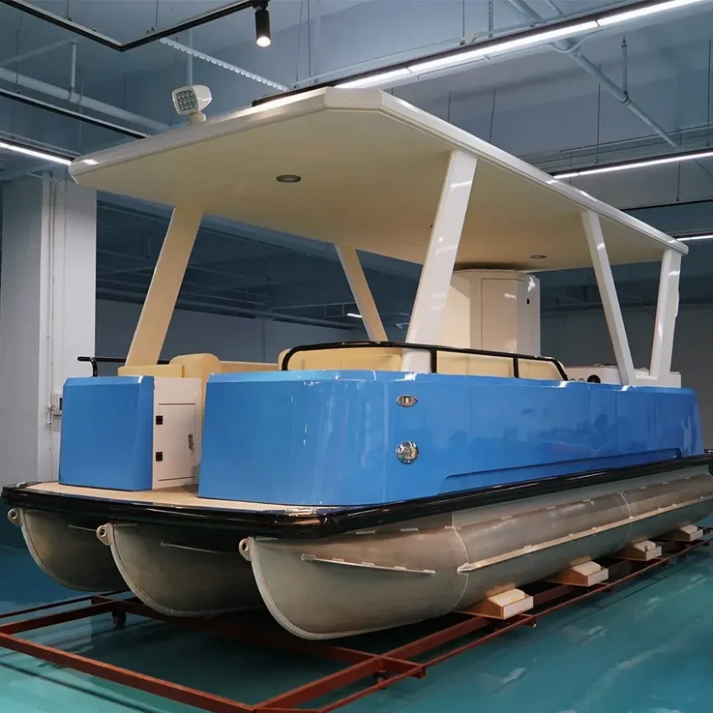 Bateau ponton électrique zéro émission 22 pieds – Luxe écologique